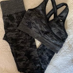SOLD on Ⓜ️Gymshark Camo Seamless Set